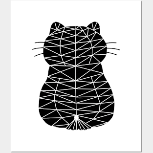 Cat sits upright, Cat Geometric for Light Posters and Art